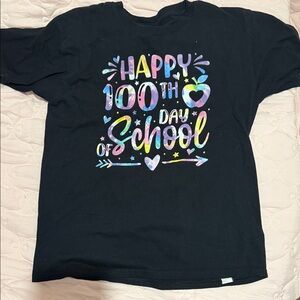 Kids Black Graphic T-Shirt - 100th Day of School